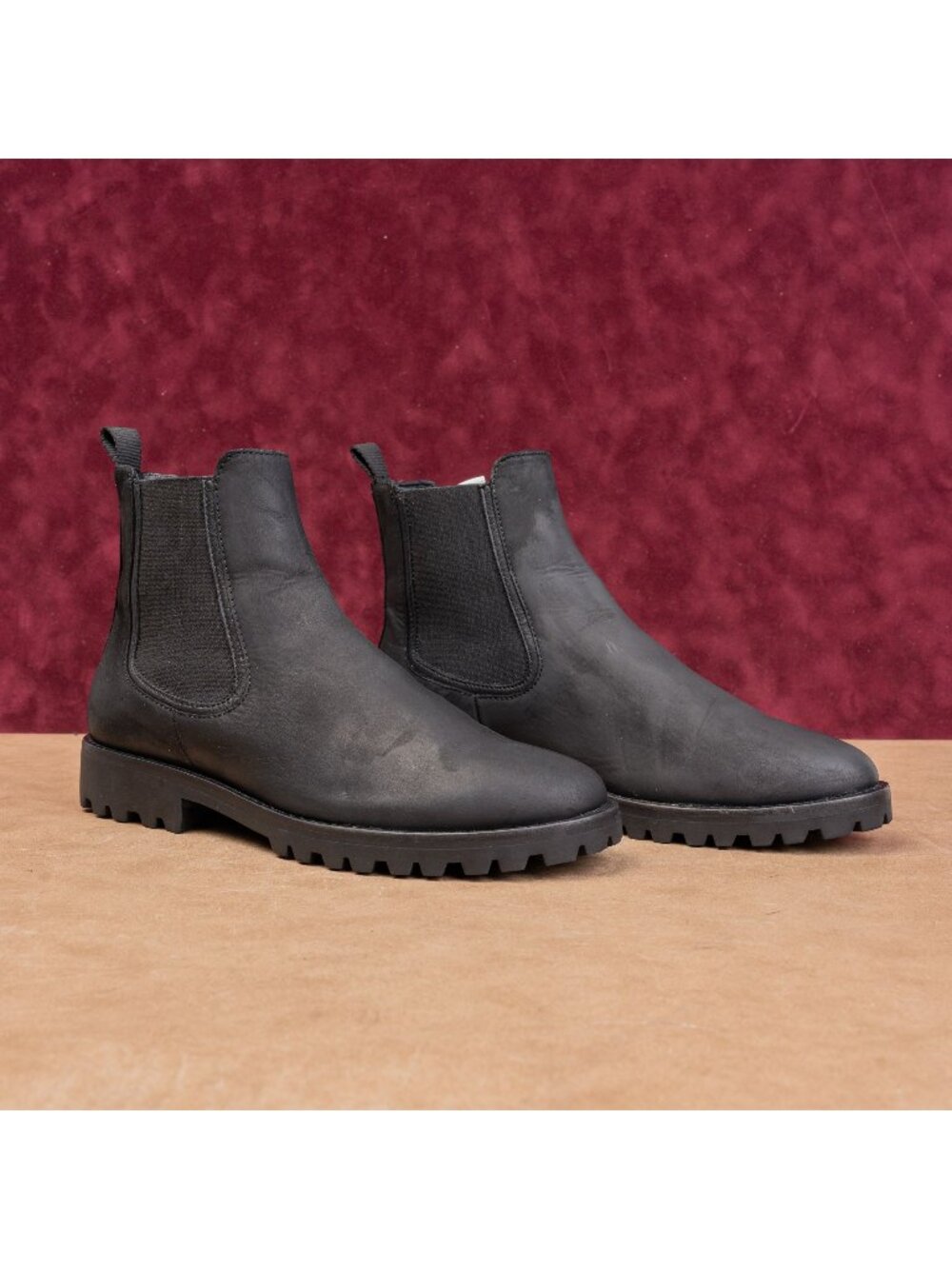 Thursday Boot Women Legend Black Matte Leather Slip-on Elastic Chelsea Boots 9.5